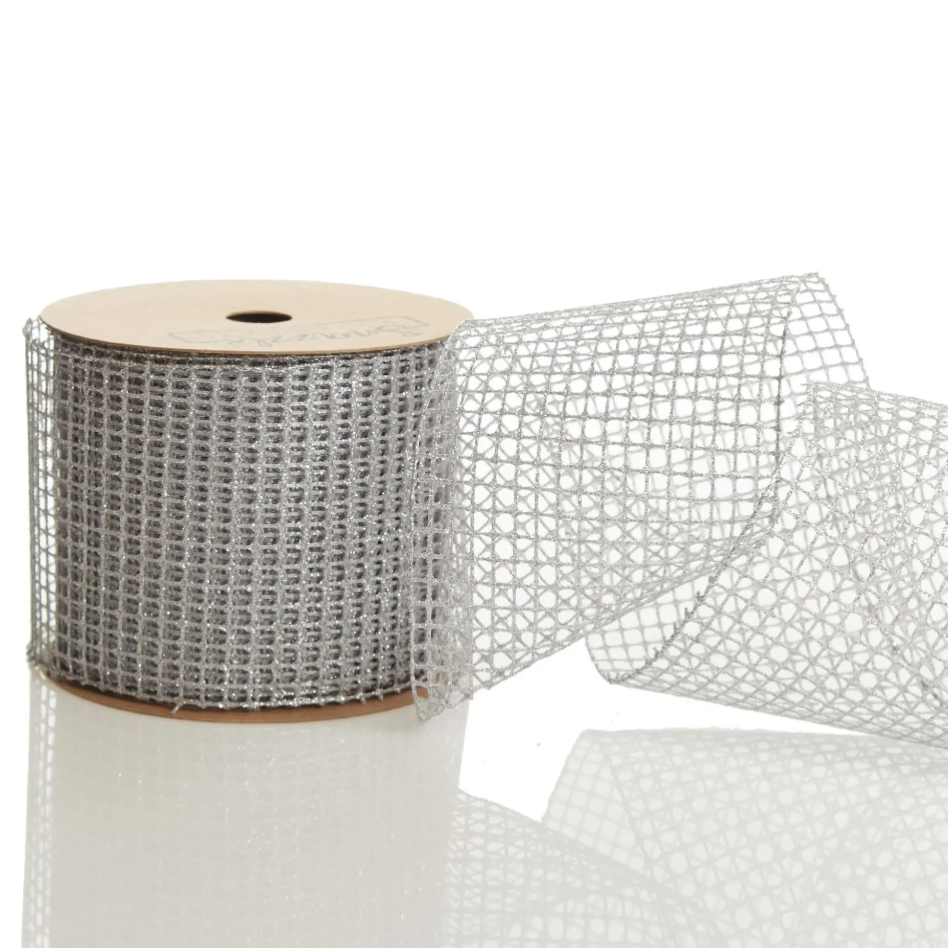 Silver Mesh Wired Christmas RIbbon Garland Tree Garlands|