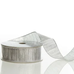 Silver Metallic Shimmer Wired Ribbon Ribbons|