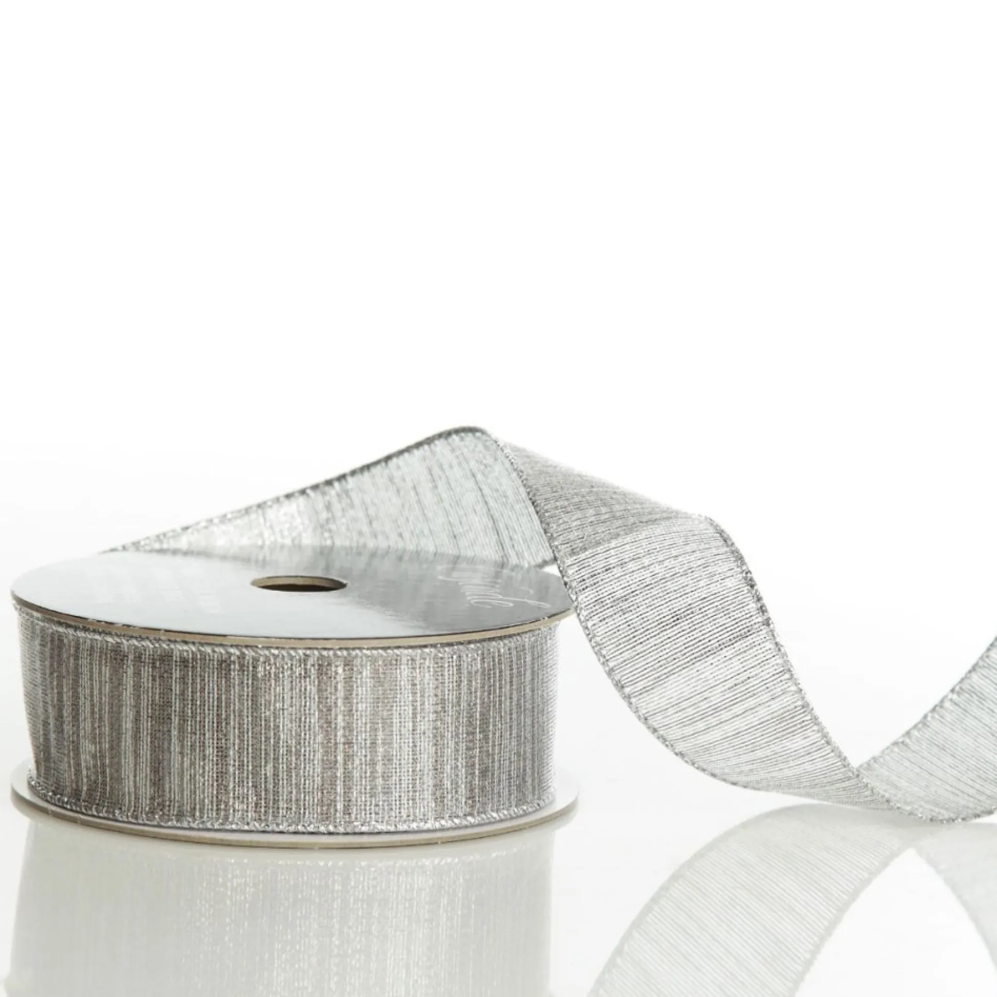Silver Metallic Shimmer Wired Ribbon Ribbons|