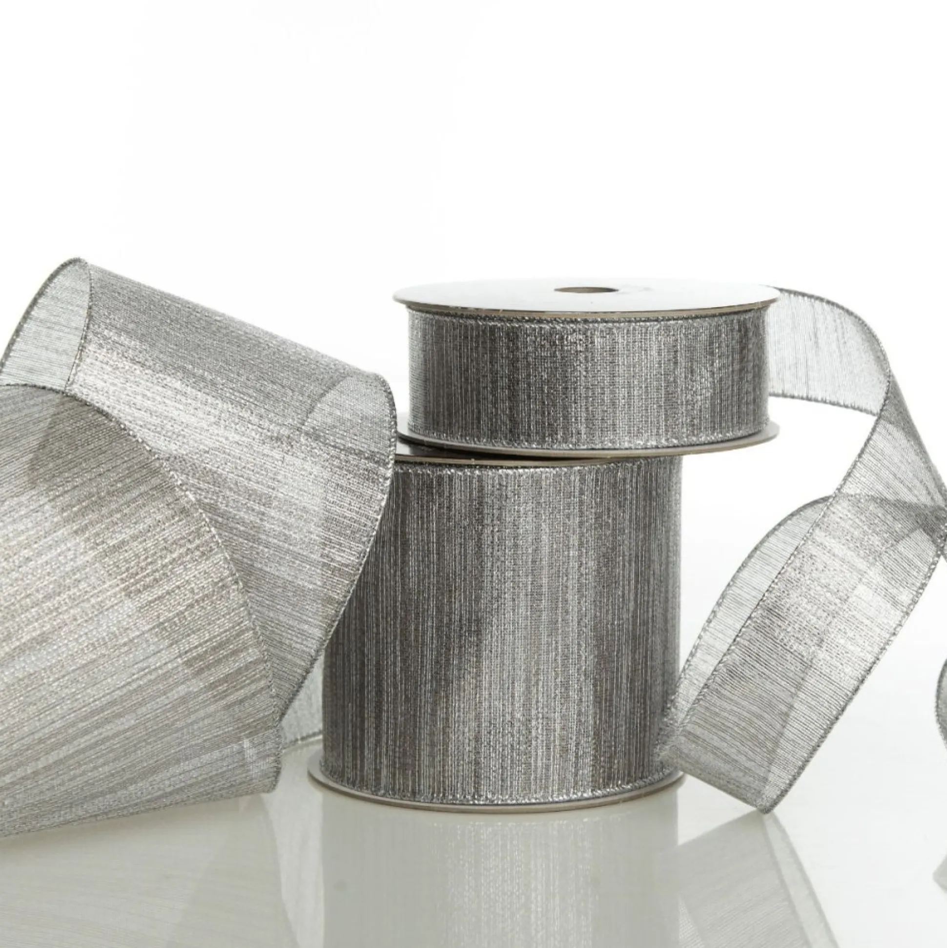 Silver Metallic Shimmer Wired Ribbon Ribbons|