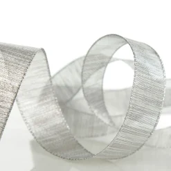 Silver Metallic Shimmer Wired Ribbon Ribbons|
