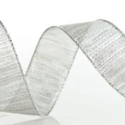 Silver Metallic Shimmer Wired Ribbon Ribbons|