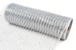 Silver Metallic Thread Decomesh Roll Diy Wreaths|