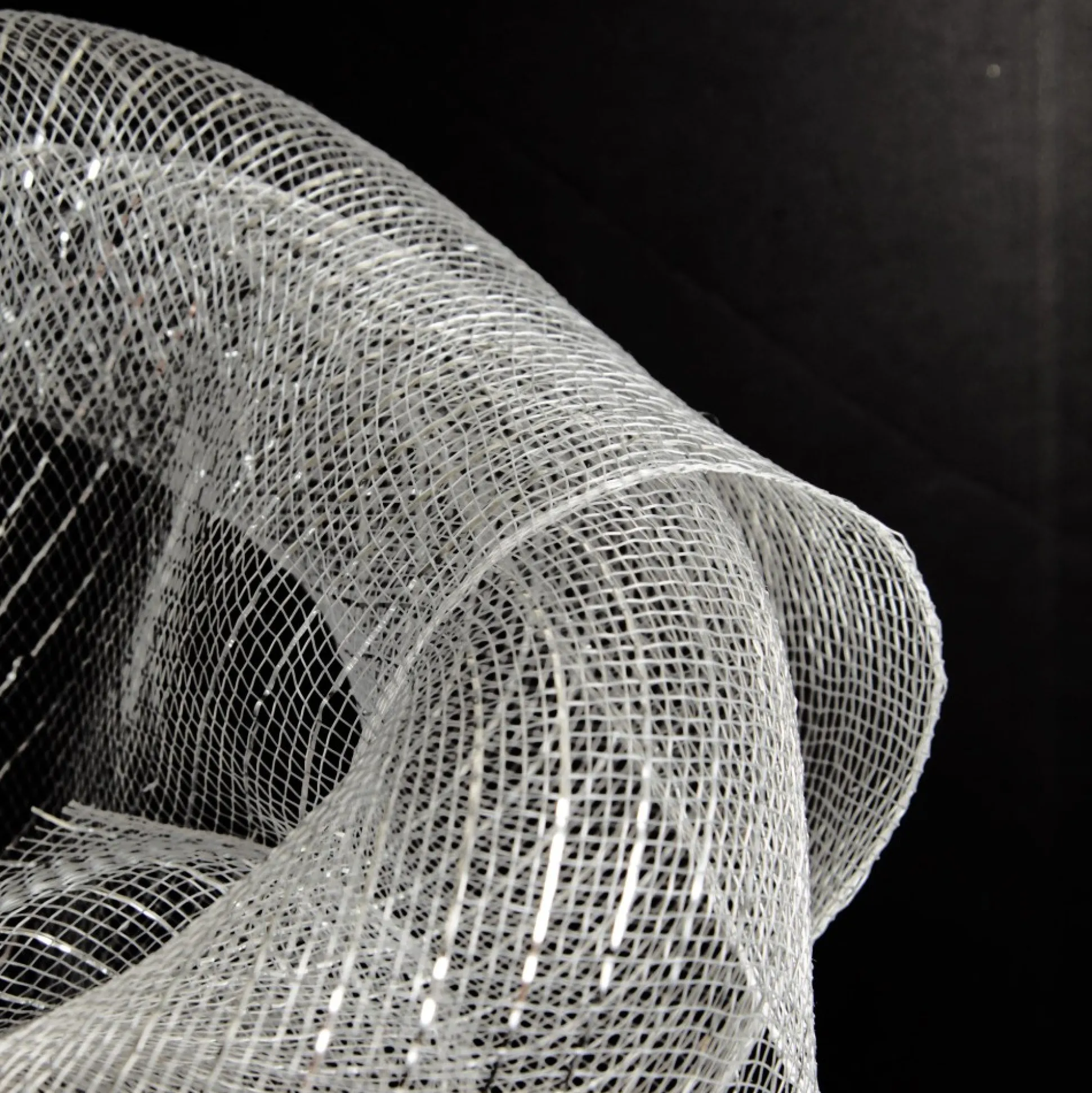 Silver Metallic Thread Decomesh Roll Diy Wreaths|