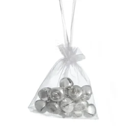 Silver Mini Jingle Bell Decorations - Bag of 15 Christmas Craft Supplies|