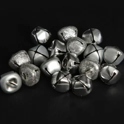 Silver Mini Jingle Bell Decorations - Bag of 15 Christmas Craft Supplies|