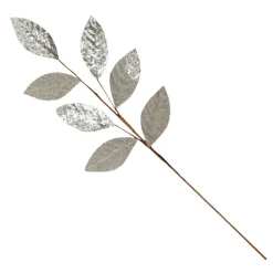 Silver Mixed Leaf Burlap Sequin Spray Christmas Sprays|