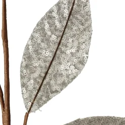 Silver Mixed Leaf Burlap Sequin Spray Christmas Sprays|