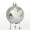 Silver Peace Doves Christmas Bauble Personalised Baubles|