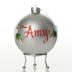 Silver Peace Doves Christmas Bauble Personalised Baubles|
