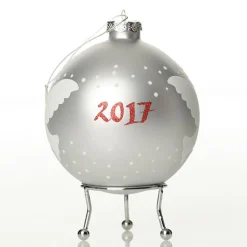 Silver Peace Doves Christmas Bauble Personalised Baubles|