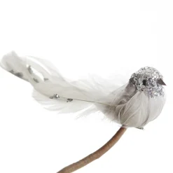 Silver Sequin Bird with Clip Butterflies And Birds|