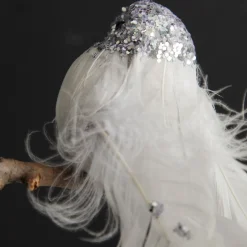 Silver Sequin Bird with Clip Butterflies And Birds|