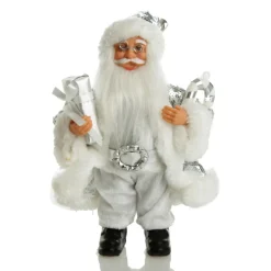 Silver Sequin Santa Ornament Christmas Figurines|