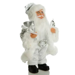Silver Sequin Santa Ornament Christmas Figurines|
