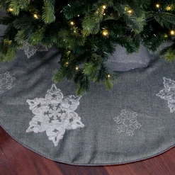 Silver Snowflake Christmas Tree Skirt Christmas Tree Skirts|