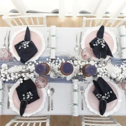 Silver Star Napkin Rings - Pack of 4 Christmas Table Decor|