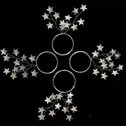 Silver Star Napkin Rings - Pack of 4 Christmas Table Decor|