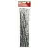 Silver Tinsel Chenille Stem Pipe Cleaners - Pack of 45 Christmas Craft Supplies|