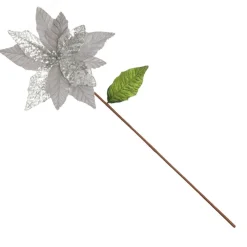 Silver Velvet Sequin Flower Christmas Flowers|