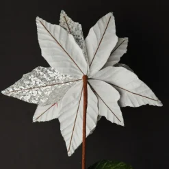 Silver Velvet Sequin Flower Christmas Flowers|