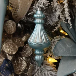 Sky Blue Christmas Finial Decoration Finials And Drops|
