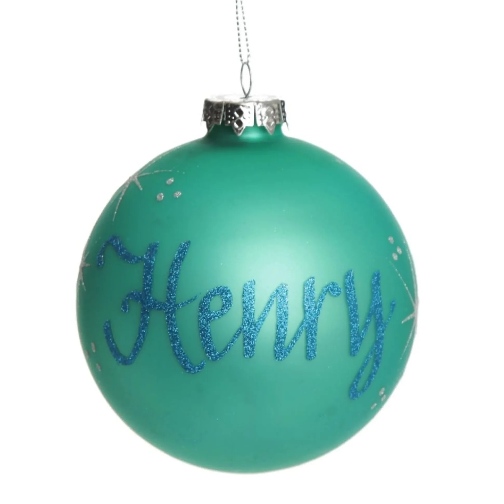 Sky Blue Glass Personalised Christmas Bauble Personalised Baubles|