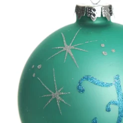 Sky Blue Glass Personalised Christmas Bauble Personalised Baubles|