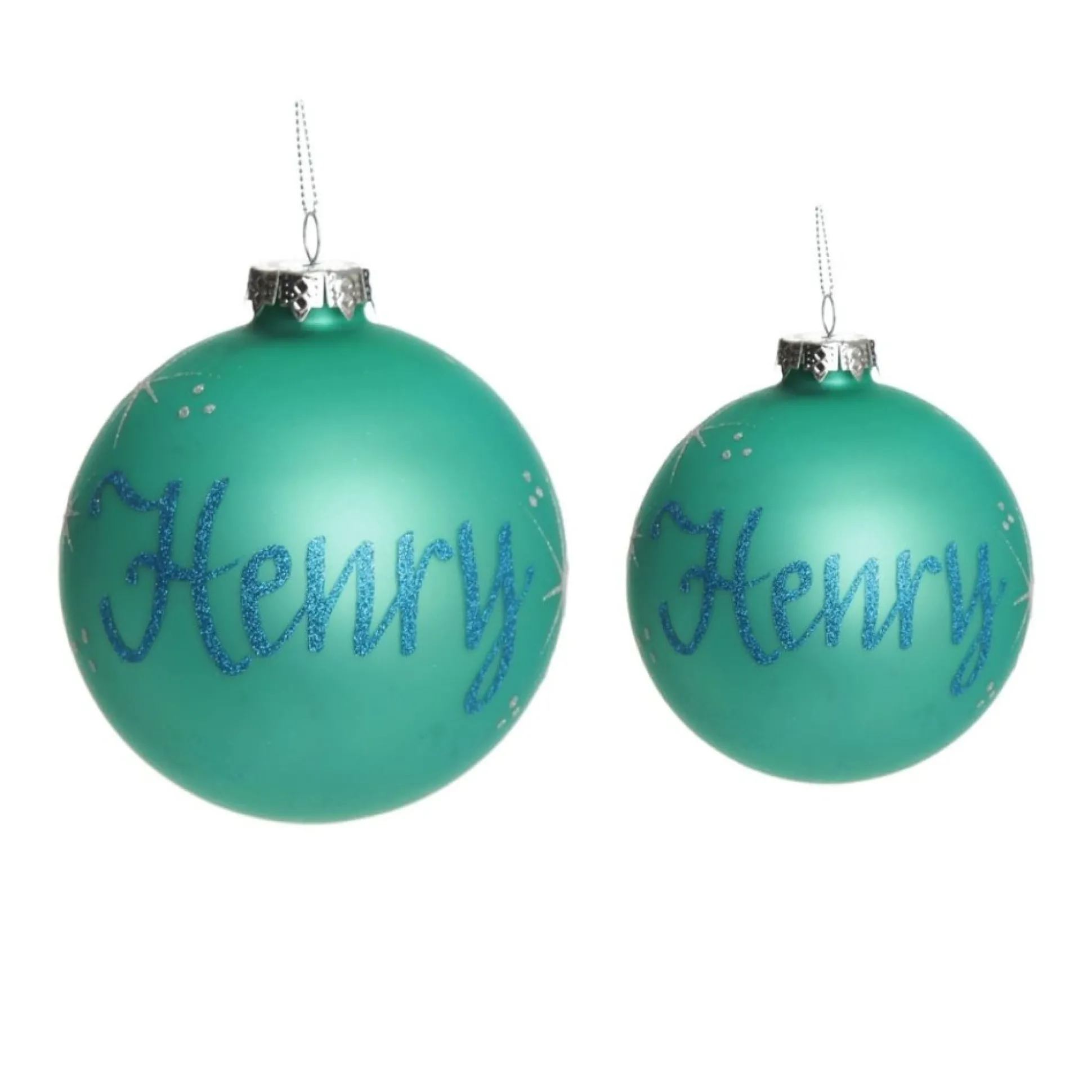 Sky Blue Glass Personalised Christmas Bauble Personalised Baubles|