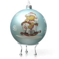 Sky Blue Rocking Horse Christmas Bauble Personalised Baubles|