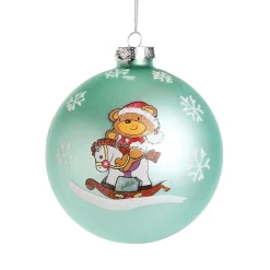 Sky Blue Rocking Horse Christmas Bauble Personalised Baubles|