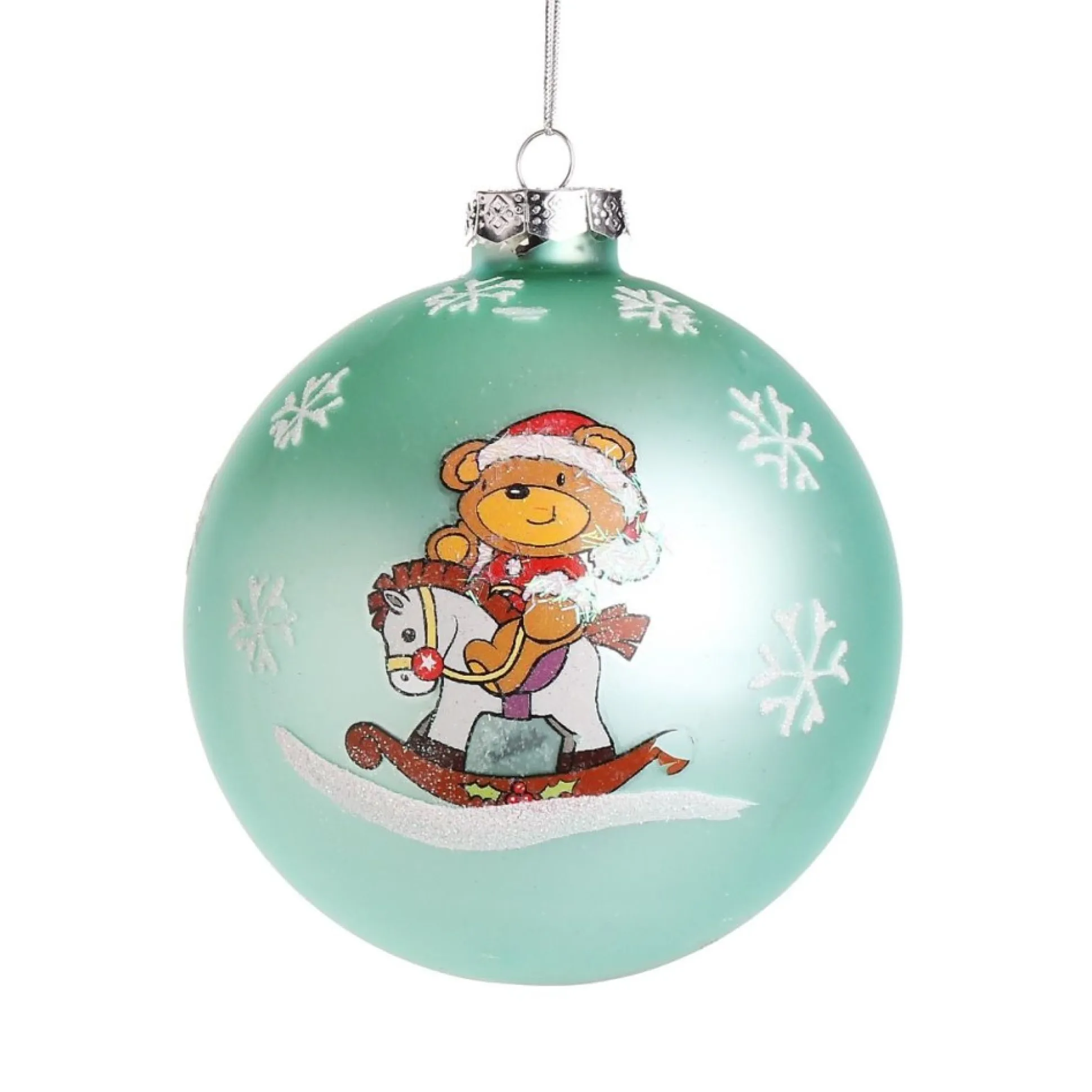 Sky Blue Rocking Horse Christmas Bauble Personalised Baubles|