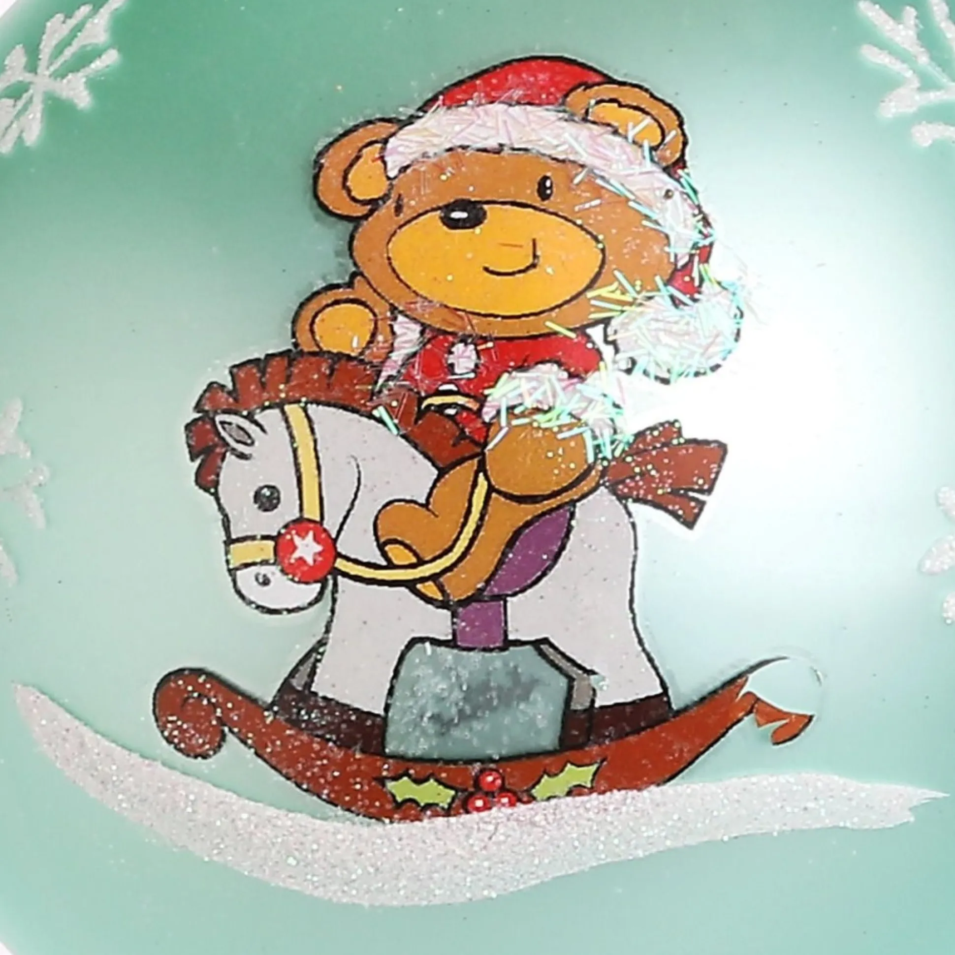 Sky Blue Rocking Horse Christmas Bauble Personalised Baubles|