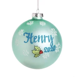 Sky Blue Rocking Horse Christmas Bauble Personalised Baubles|