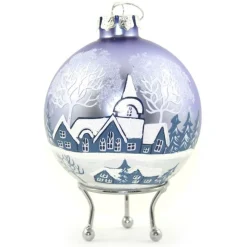 Sky Blue Winter Church Christmas Bauble Personalised Baubles|