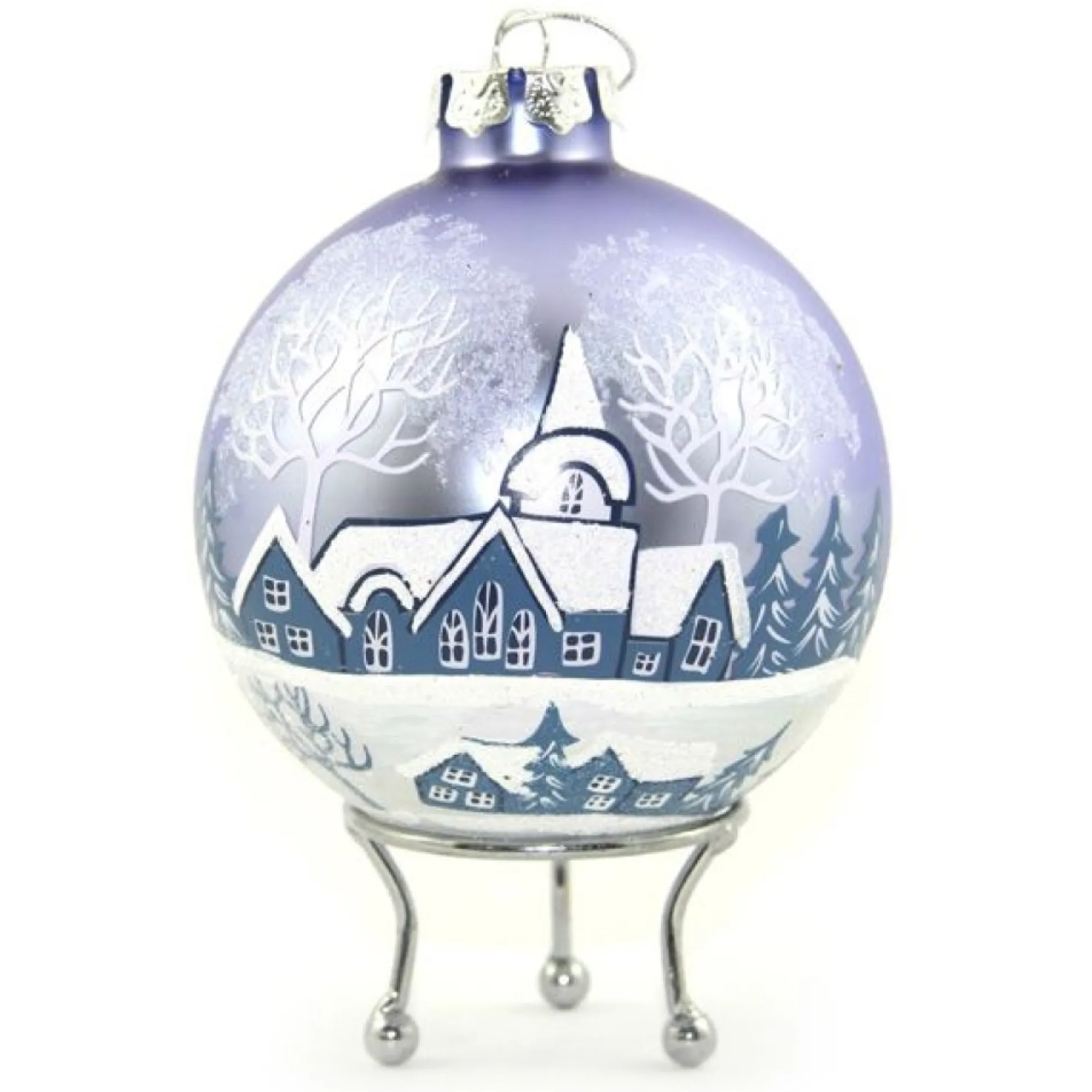Sky Blue Winter Church Christmas Bauble Personalised Baubles|