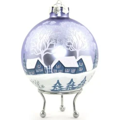 Sky Blue Winter Church Christmas Bauble Personalised Baubles|