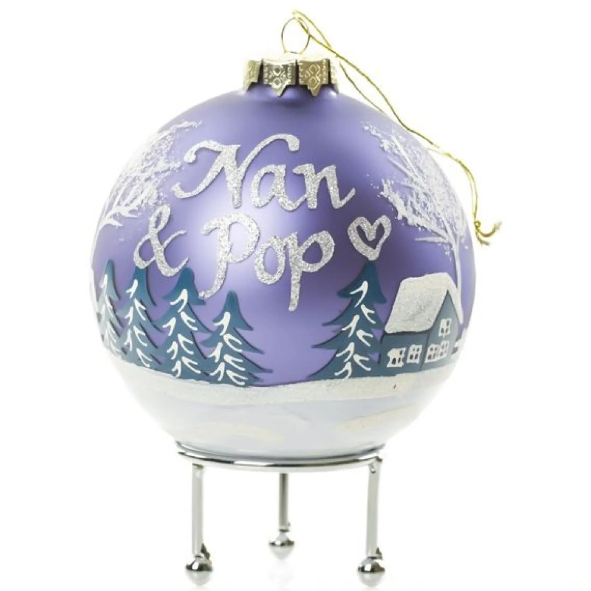 Sky Blue Winter Church Christmas Bauble Personalised Baubles|