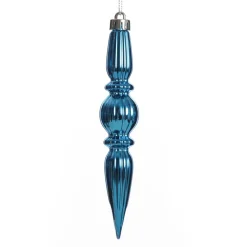 Small Blue Christmas Finial Decoration - Set of 3 Finials And Drops|