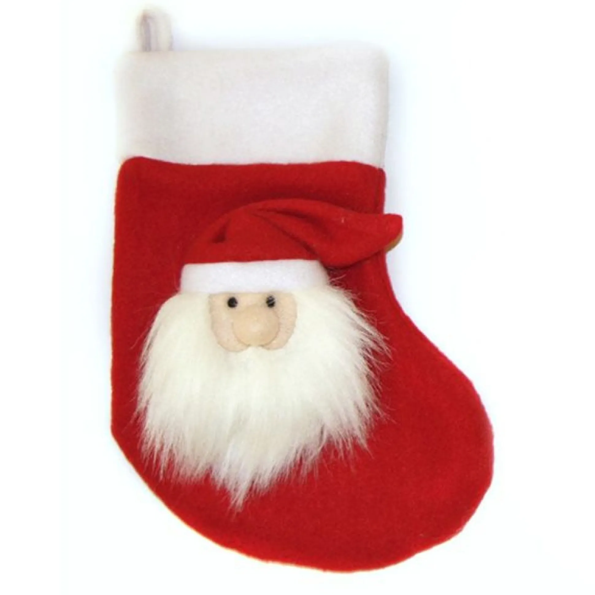 Small Felt Christmas Stocking with 3D Santa Childrens Stocking Stuffers|