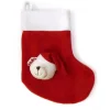 Small Felt Christmas Stocking with 3D Teddy Childrens Stocking Stuffers|