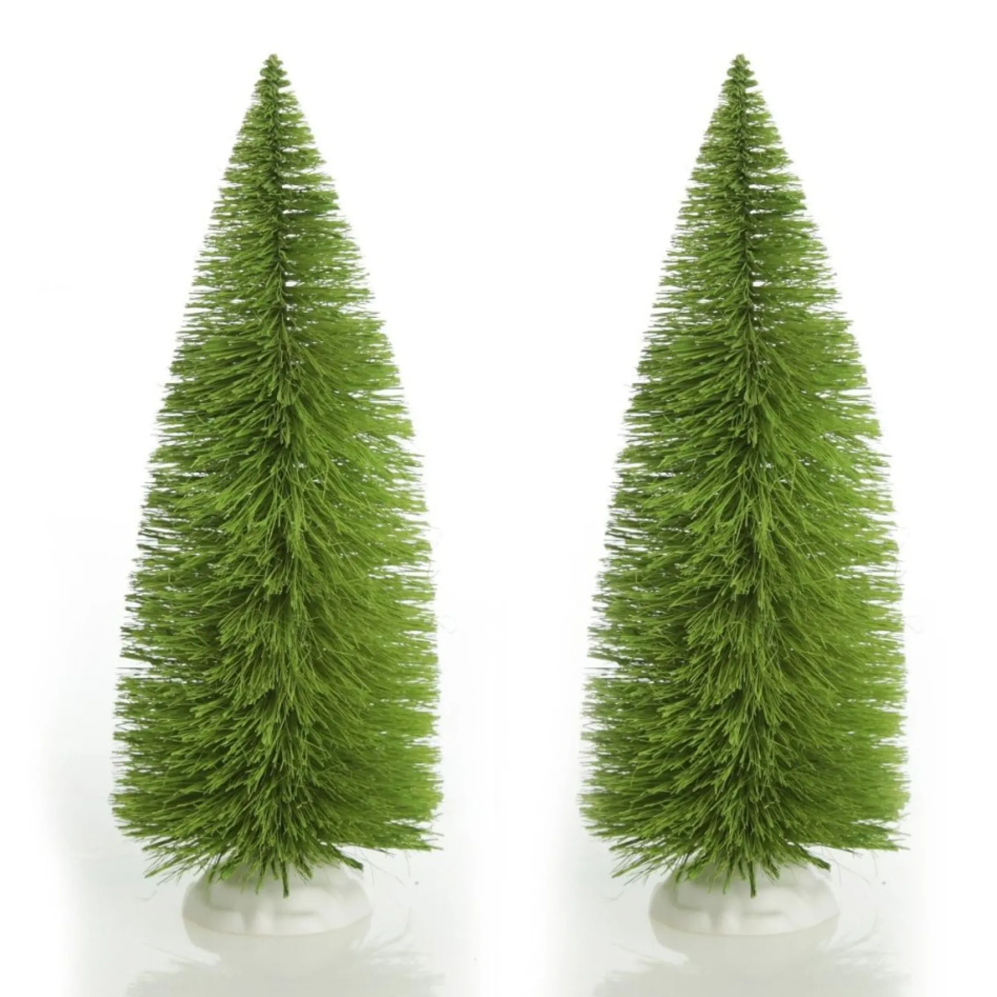 Small Lime Bottle Brush Tree - Set of 2 Table Top Christmas Trees|