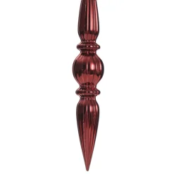 Small Red Christmas Finial Decoration - Set of 3 Finials And Drops|
