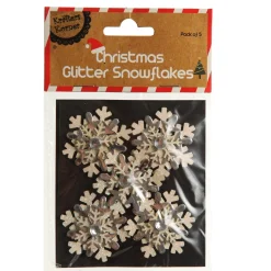 Snowflake Embellishment Craft Stickers - Pack of 5 Christmas Craft Supplies|