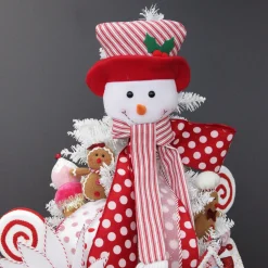 Snowman Head Striped Tree Topper Tree Toppers|