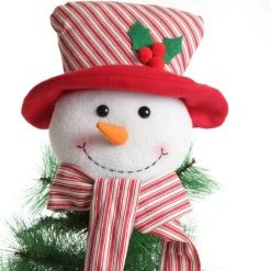 Snowman Head Striped Tree Topper Tree Toppers|