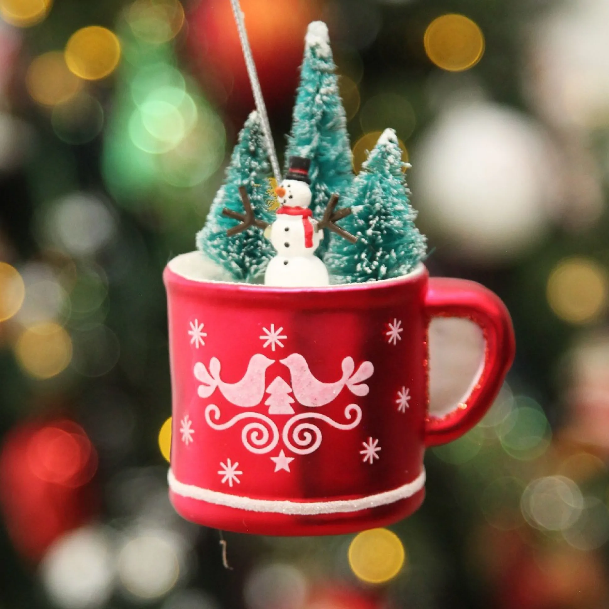 Snowman in Mug Christmas Tree Decoration Christmas Tree Decorations|