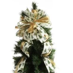 Snowy Tree Topper Deluxe Tree Topper Bow with Streamers Tree Toppers|