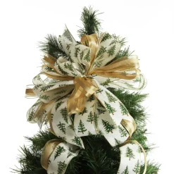 Snowy Tree Topper Deluxe Tree Topper Bow with Streamers Tree Toppers|