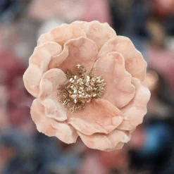 Soft Pink Velvet Magnolia Flower Clip Christmas Flowers|